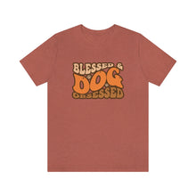 Load image into Gallery viewer, Blessed and Dog Obsessed Tee in heather clay
