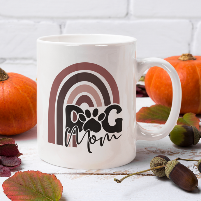 Dog Mom Mug in fall colors