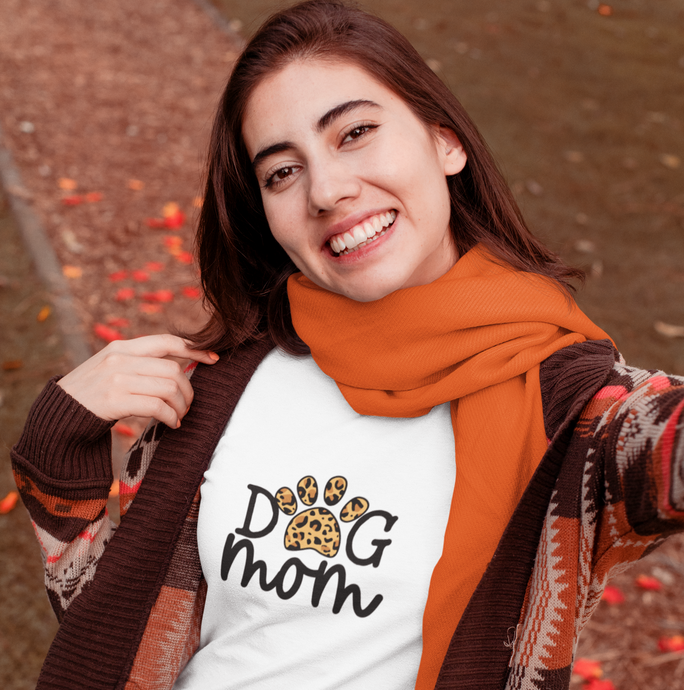 Dog Mom Shirt with Leopard Paw