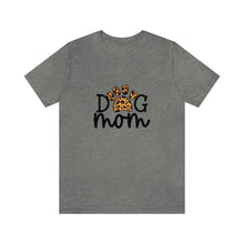 Load image into Gallery viewer, Dog Mom Leopard Paw Tee in heather grey
