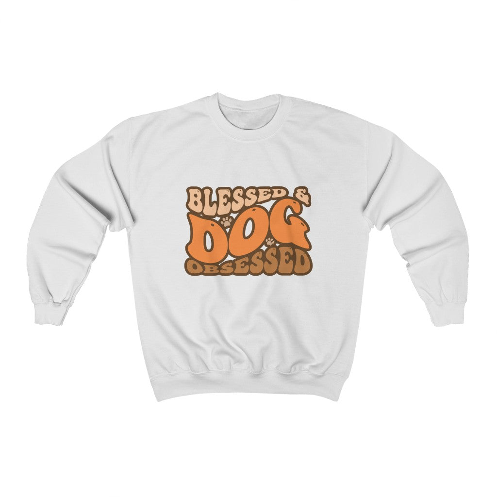 Blessed & Dog Obsessed Sweatshirt in white