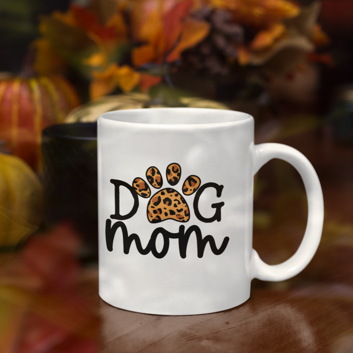 Stylish dog mom leopard mug