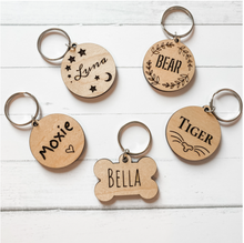 Load image into Gallery viewer, Wood pet ID tags
