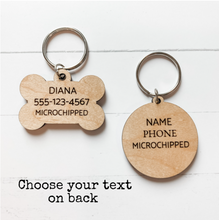 Load image into Gallery viewer, Pet Identification tag in wood
