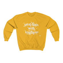 Load image into Gallery viewer, Treat Dogs with Kindness Gold Sweatshirt
