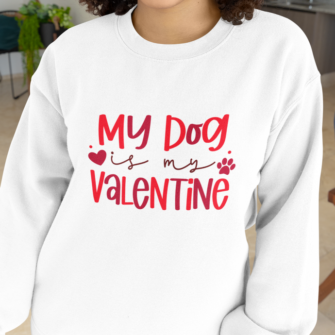 my dog is my valentine white sweater