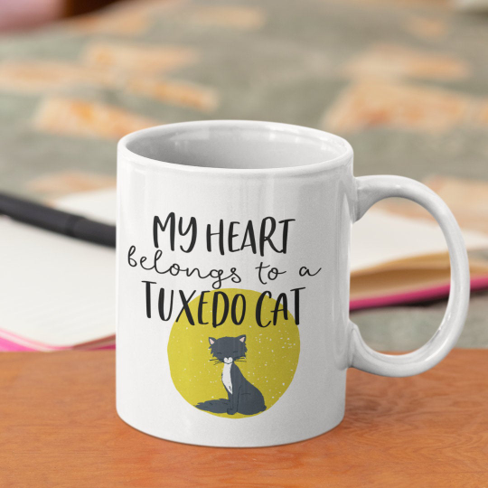 My Heart Belongs to a Tuxedo Cat mug